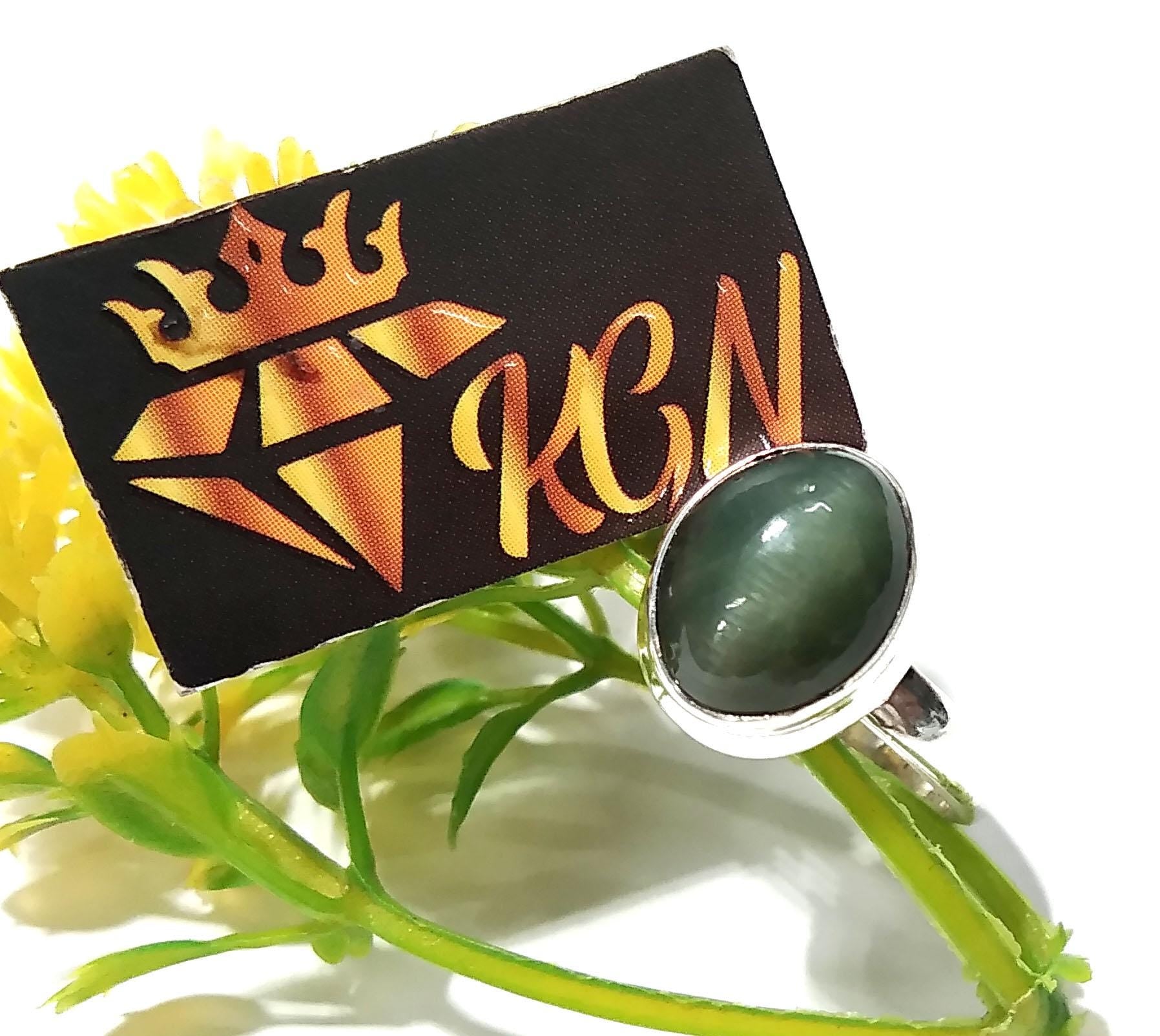 Natural Cat's Eye Gemstone Ring, Solid 925 Starling Silver Ring, Amazing Cats Eye Stone Size 11x9 mm Handmade Ring, Gift Birthday Ring